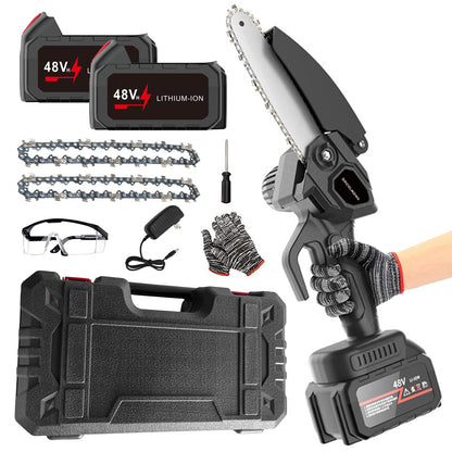 ¡Mini Motosierra 48V Recargable 2 Baterías!